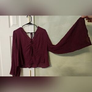 Elegant Burgundy Women's Top